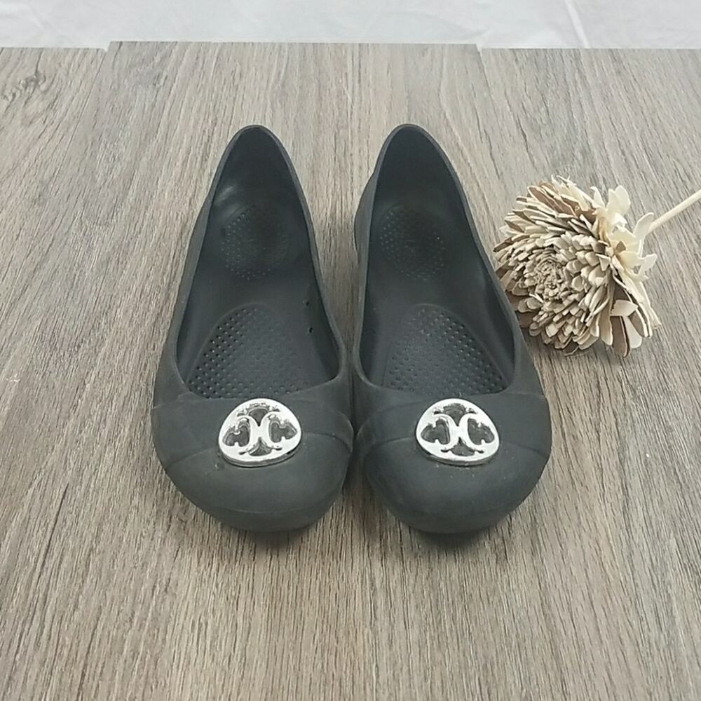 Crocs black ballet flats size 7‎